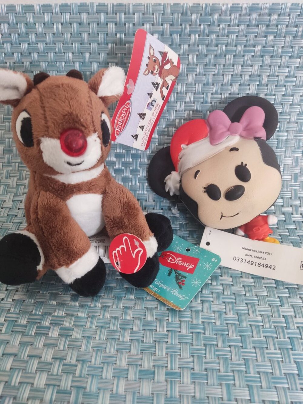 Disney Minnie Mouse Super Realz Squeeze Toy Rudolph Light Up Plush Christmas NWT